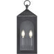 Bratton 2 Light 19 inch Powder Coated Black Outdoor Wall Sconce